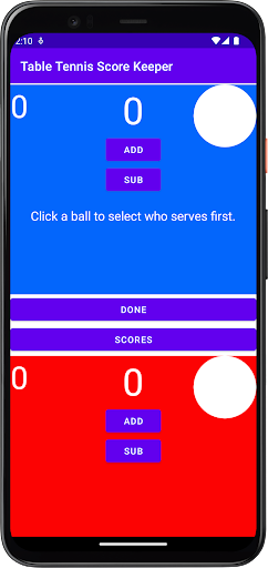 Android application Table Tennis Score Keeper screenshort
