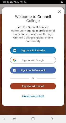 Grinnell Connect Screen 2