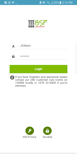 Android application BSP Fiji Mobile Banking screenshort