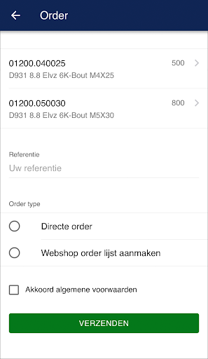 IP Sanders Order App Screen 3