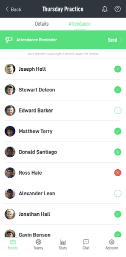 Ollie - Team/Club Management Screen 3
