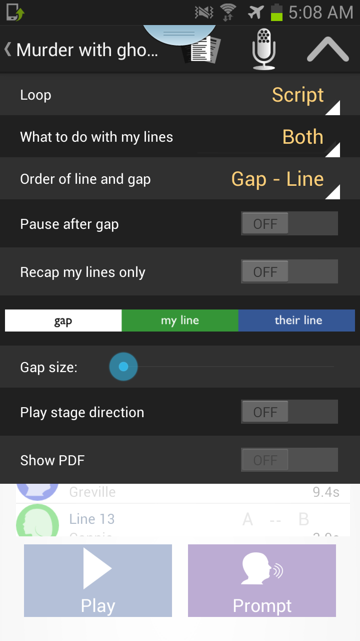 Android application LineLearner screenshort