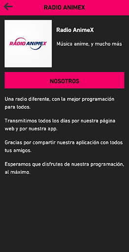 Radio AnimeX Screen 2