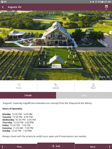 Screenshot of Texas Wine Lover
