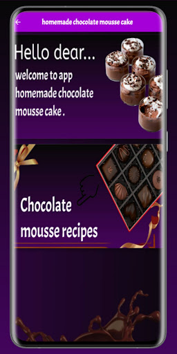 Android application homemade chocolate mousse screenshort