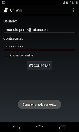 UniWifi - eduroam na USC, UDC Screen 2