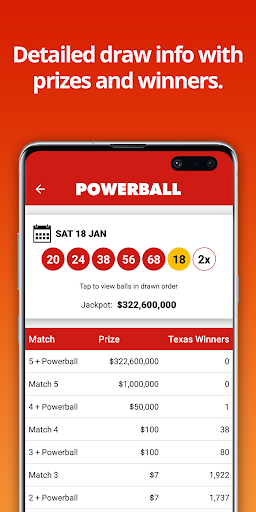 Texas Lotto Results Screen 2