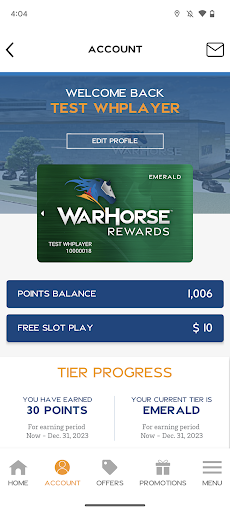 WarHorse Casino Screen 2