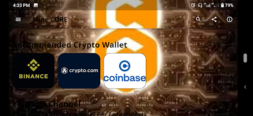 Android application Core (BTC, BTCs) Mining Guide screenshort