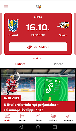 Android application Vaasan Sport screenshort