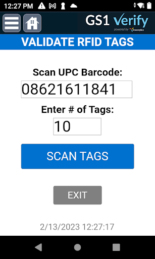 GS1 Verify RFID Validation Screen 2