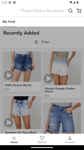 Android application Three Sisters Boutique screenshort