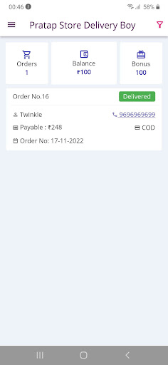 Pratap Store Delivery Boy Screen 3