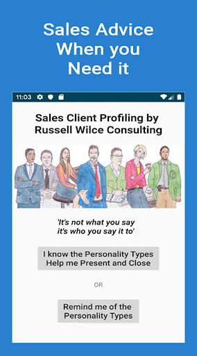 Android application Sales Client Personality screenshort