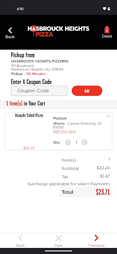 Screenshot of Hasbrouck Heights Pizzeria