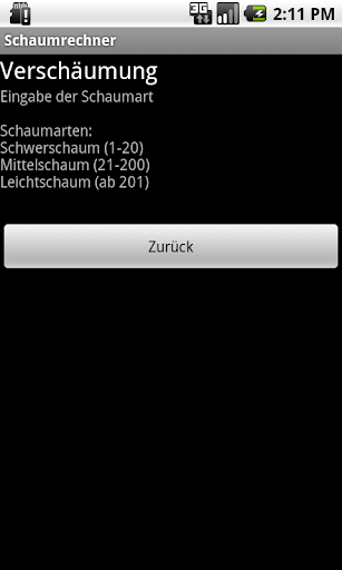 Feuerwehr Schaumrechner