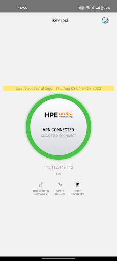 HPE Virtual Intranet Access Screen 3