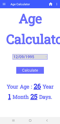 Age Calculator Screen 2