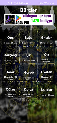Android application BÜRCLƏR screenshort