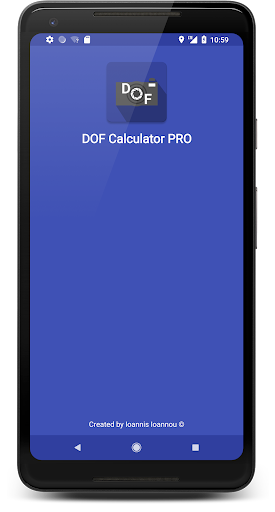 Android application DOF Calculator PRO screenshort