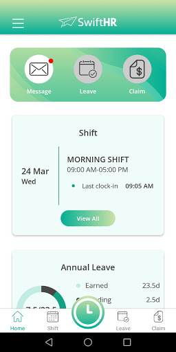Android application SwiftHR screenshort