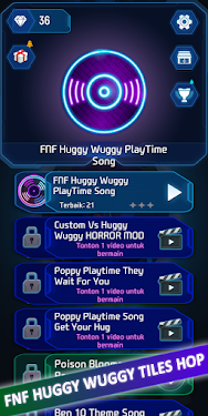 #1. All FNF Huggy Wuggy Tiles Hop (Android) By: HabliCraft Creator