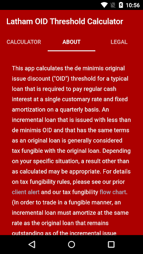 OID Threshold Calculator Screen 3