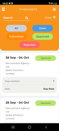 CTR Construction E Timesheets Screen 3
