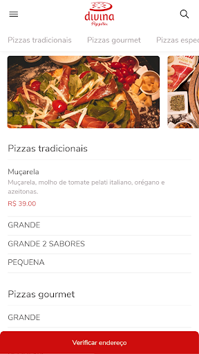Android application Divina Pizzeria Delivery screenshort
