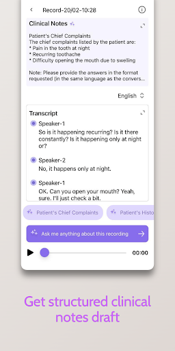 Moss AI-Medical note-taking Screen 2