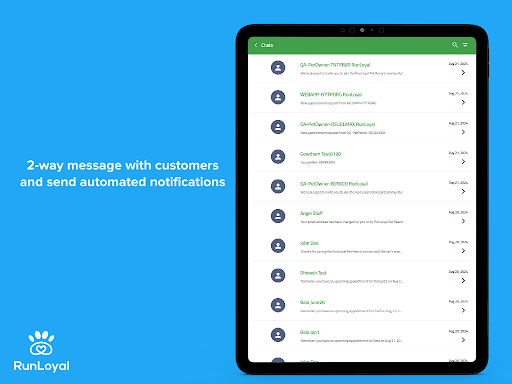 Screenshot of RunLoyal Staff App