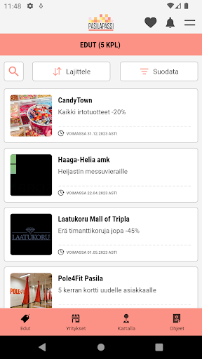 Android application PasilaPassi screenshort