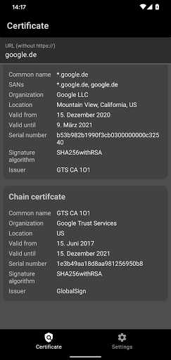 SSL Certificate Checker Screen 3