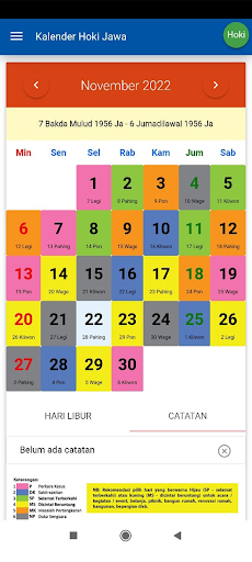 Kalender Hoki Jawa Screen 2