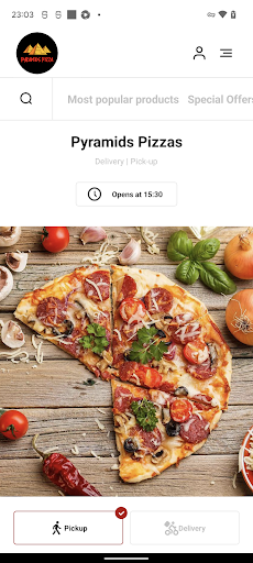 Android application Pyramids Pizzas Liverpool screenshort