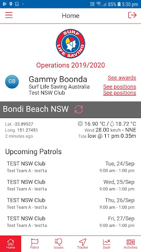 Android application SLSA Operations App screenshort