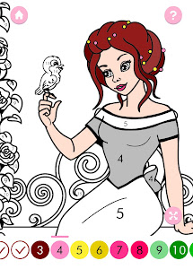 Princess Color by Number – Princess Coloring Book