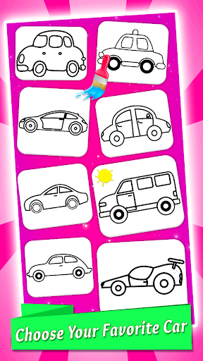 Cars Coloring & Drawing Book Screen 2