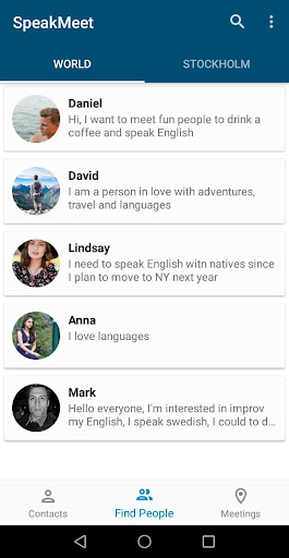 Speak English with natives speakers, Meeting point