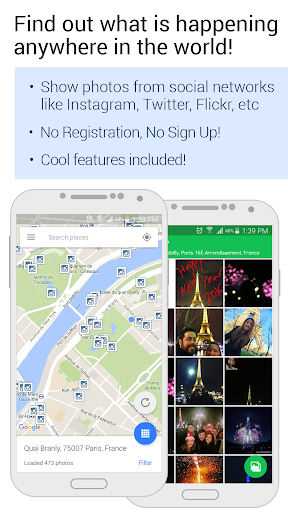 Android application HINP: social networks on a map screenshort