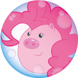 Puzzle with ponies pigs icon