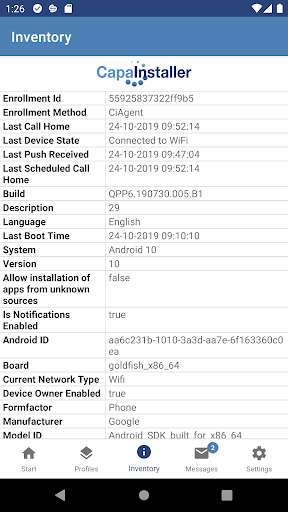 CapaInstaller Agent Screen 2
