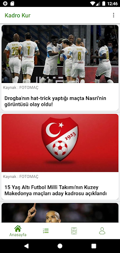 Android application Halı Saha Kadro Kur screenshort