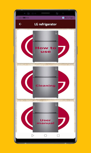 Android application LG refrigerator : guide screenshort