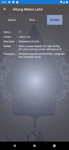 Kalender Weton Jawa Screen 2