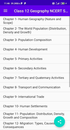 Android application Class 12 Geography NCERT Solut screenshort