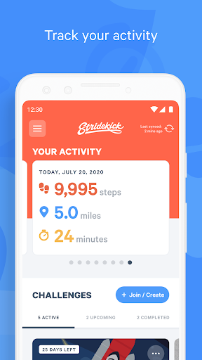 Screenshot of Stridekick Activity Challenges