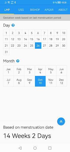 FAST Pregnancy Calculator Screen 2