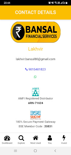 Android application BANSAL FINSERV screenshort