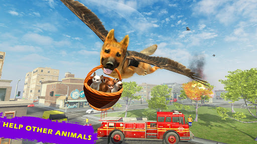 Flying Super Hero Dog City Animal Rescue screenshots 5